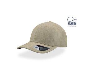 ATLANTIS AT047 - Casquette 6 pans Mid Visor effet chiné Sand / White