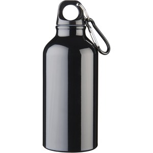 PF Concept 100002 - Oregon 400 ml aluminium water bottle with carabiner Solid Black