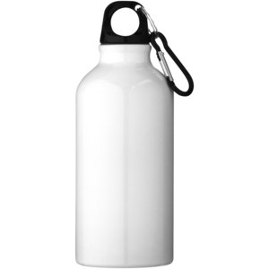 PF Concept 100002 - Oregon 400 ml aluminium water bottle with carabiner White
