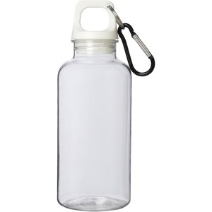 PF Concept 100778 - Oregon 400 ml RCS certified recycled plastic water bottle with carabiner White