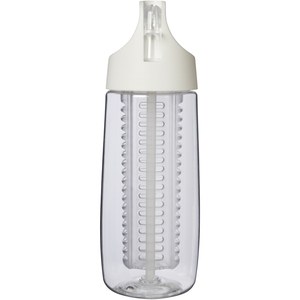 PF Concept 100784 - HydroFruit 700 ml recycled plastic sport bottle with flip lid and infuser Transparent White