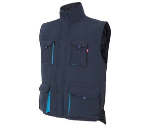 VELILLA V5902 - GILET MATELASSÉ BICOLORE MULTI-POCHES Navy/Sky Blue