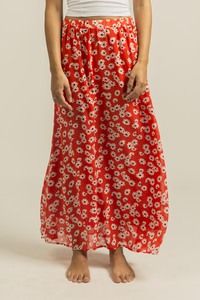 MOD.STYLE 1SK4 - Long skirt with flower print